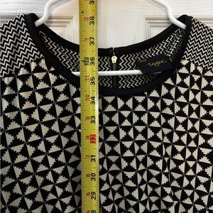 Vintage Say Taylor Geometric Black and Cream Dress size 12